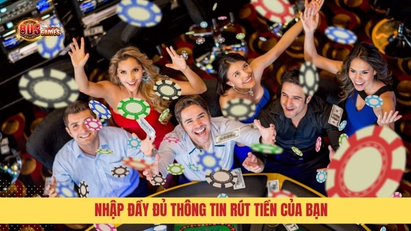 Nhập thông tin yêu cầu lệnh Rút tiền 8US