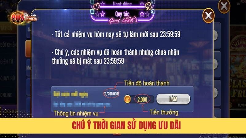 Chú ý thời gian sử dụng ưu đãi để không bỏ qua cơ hội